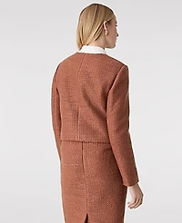 Ann Taylor The Crew Neck Jacket Tweed Spiced Cider Women's