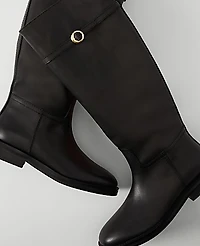 Ann Taylor Chain Wrap Leather Riding Boot Women's