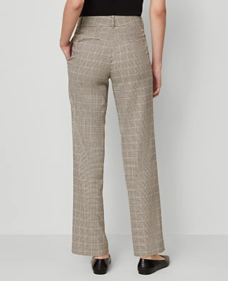 Ann Taylor The Straight Pant Plaid Copper/Cream Multi Women's