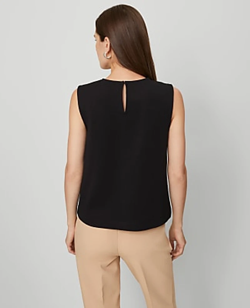 Ann Taylor Petite Ponte Patch Pocket Top Size XL Black Women's