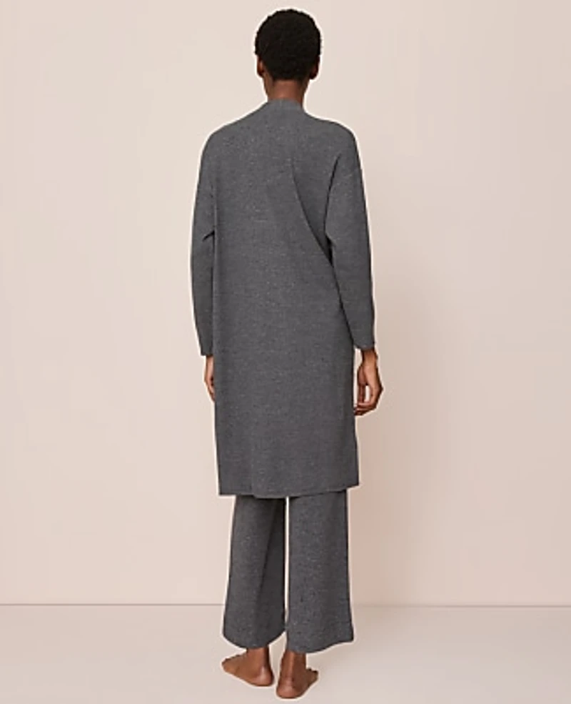 Ann Taylor Ribbed Lounge Duster Dark Graphite Heather Women's