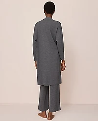 Ann Taylor Ribbed Lounge Duster Dark Graphite Heather Women's