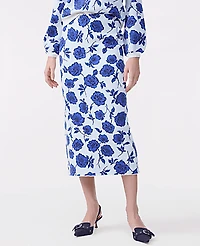 Ann Taylor Floral Sweater Pencil Skirt Electric Periwinkle Women's