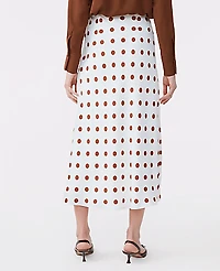 Ann Taylor Dotted Satin Bias Slip Skirt Tortoise Shell Women's