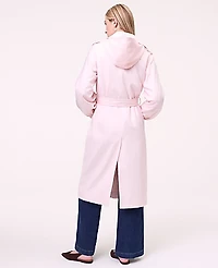 Ann Taylor Weekend Hooded Trench Coat Blush Haze Women's