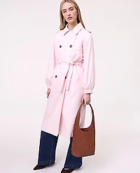 Ann Taylor Weekend Hooded Trench Coat Blush Haze Women's
