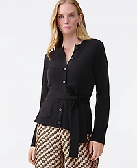 Ann Taylor Belted Crew Neck Cardigan Women's