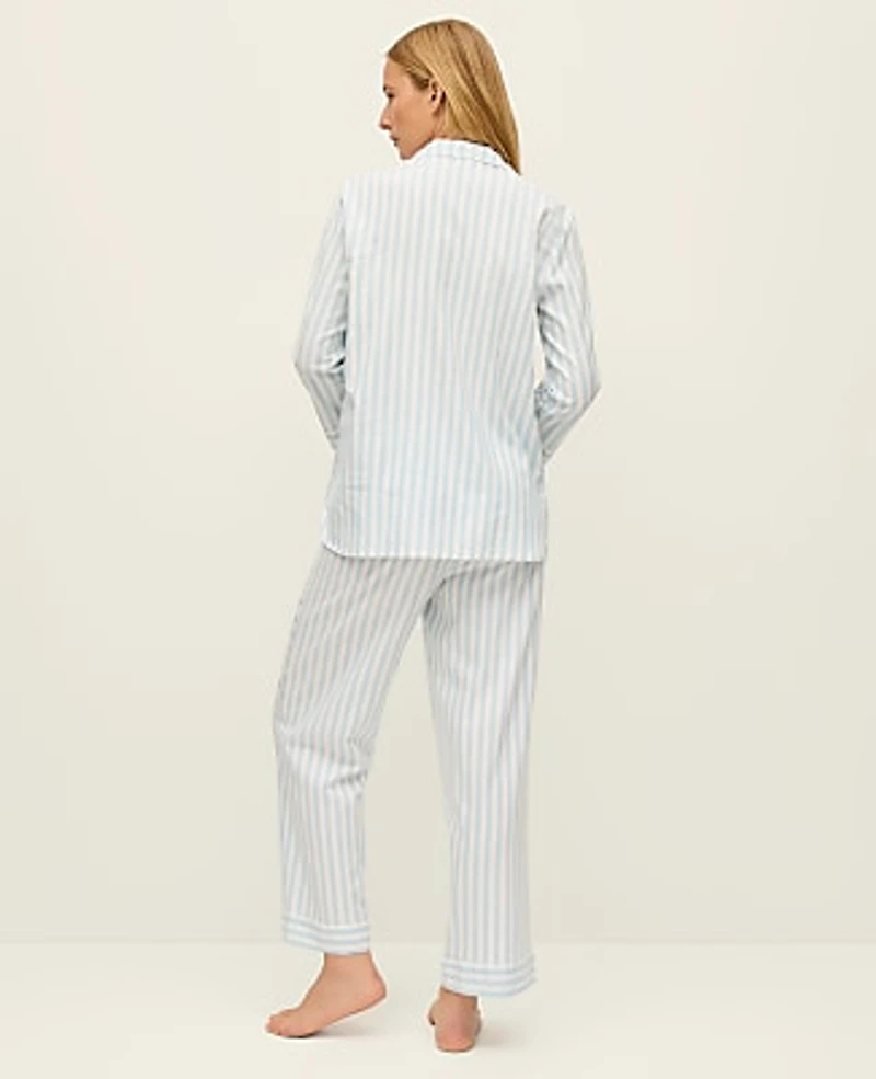 Ann Taylor Striped Pajama Set Cashmere Blue Women's