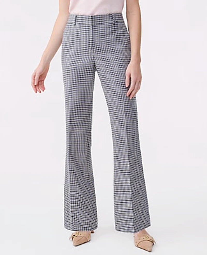 Ann Taylor The Jayne Trouser Houndstooth Blue/Tan Multi Women's