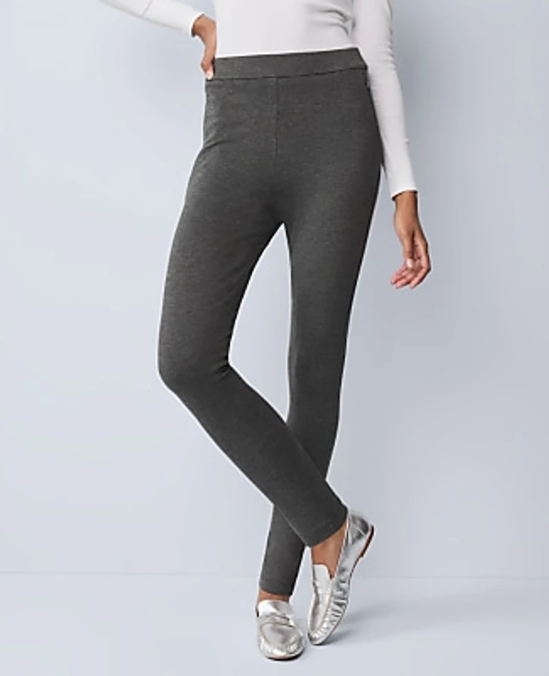 Ann Taylor Petite Weekend Classic Easy Fit Legging Moonlight Grey Heather Women's