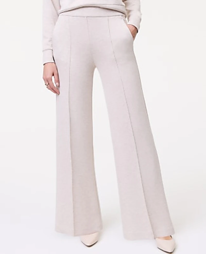Ann Taylor Weekend Wide-Leg Pant CloudPlush Heather Women's