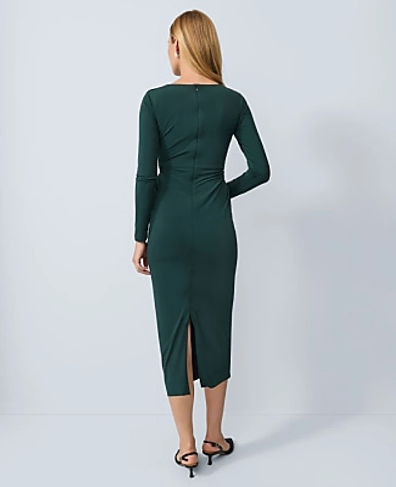 Ann Taylor Petite V-Neck Knit Sheath Dress Ponderosa Pine Women's