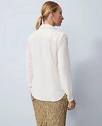Ann Taylor Camp Shirt Winter White Women's