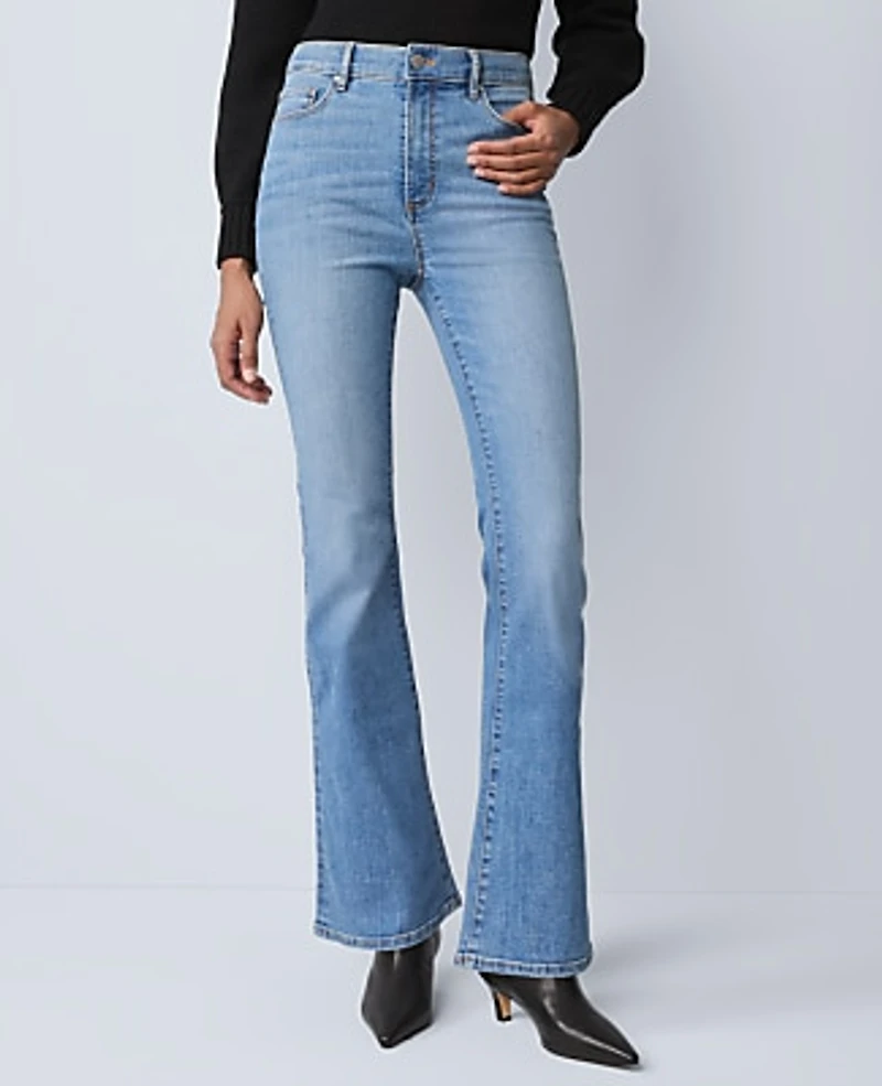 Ann Taylor The Boot Jean Bright Mid Indigo Wash Women's