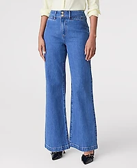 Ann Taylor The Petite Wide-Leg Jean Size 8 Classic Indigo Wash Women's