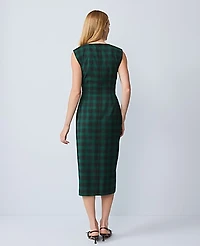Ann Taylor Petite Plaid Twist Sheath Dress Ponderosa Pine Women's