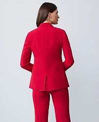 Ann Taylor The Two Button Blazer in Fluid Crepe Size 14 Jewel Red Women's