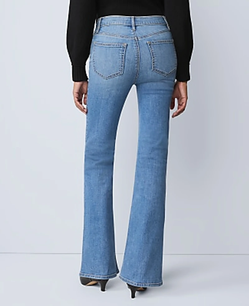 Ann Taylor The Petite Boot Jean — Curvy Fit Bright Mid Indigo Wash Women's
