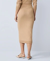 Ann Taylor Lurex Midi Sweater Skirt Cafe Au Lait Women's