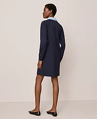 Ann Taylor Petite Collared Ponte Shift Dress Night Sky Women's