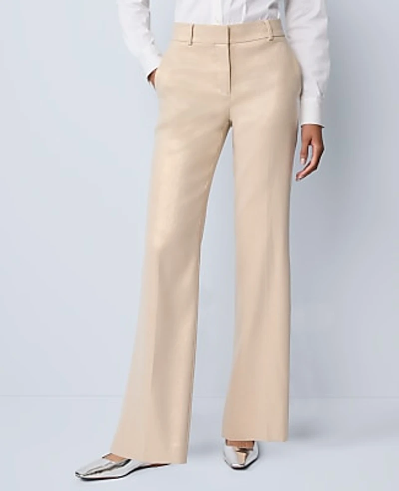 Ann Taylor The Petite Jayne Trouser Metallic Jacquard Gold/White Women's