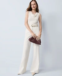 Ann Taylor Petite Draped Cowl Neck Top Winter White Women's