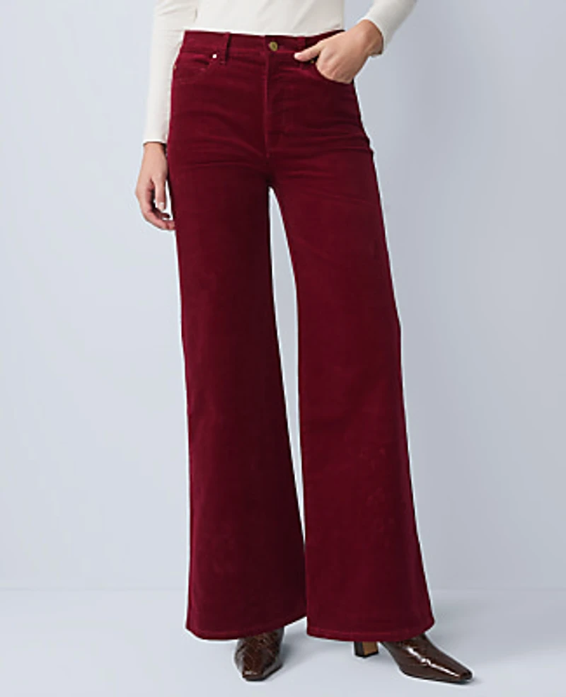 Ann Taylor Petite Weekend Wide-Leg Corduroy Pant Women's