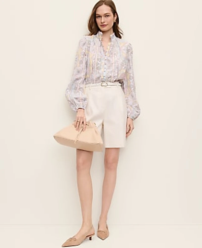 Ann Taylor Paisley Embroidered Lace Blouse Women's