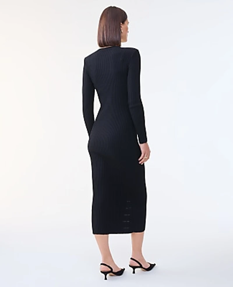 Ann Taylor Ribbed Button Sweater Dress Women's