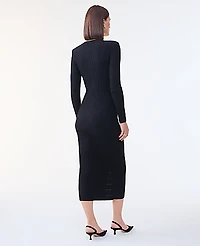 Ann Taylor Ribbed Button Sweater Dress Women's