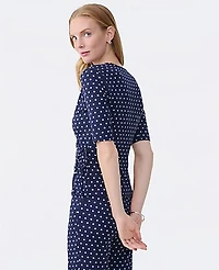 Ann Taylor Dotted Tie Waist Knit Wrap Top Night Sky Women's
