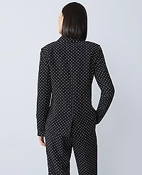 Ann Taylor The Petite Hutton Blazer in Dotted Crepe Size 10 Black Women's