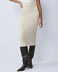 Ann Taylor Petite Weekend Sweater Pencil Skirt Speckled Grey Heather Women's