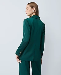 Ann Taylor The Petite Fitted Long Blazer in Satin Size 00 Rainforest Women's