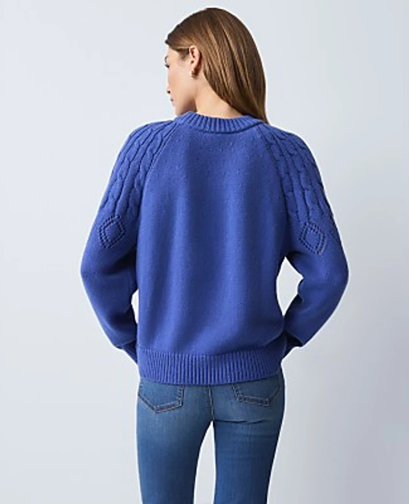 Ann Taylor Petite Weekend Mixed Stitch Sweater Women's