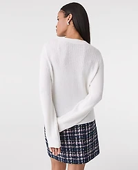 Ann Taylor Petite Mixed Cable Sweater Women's