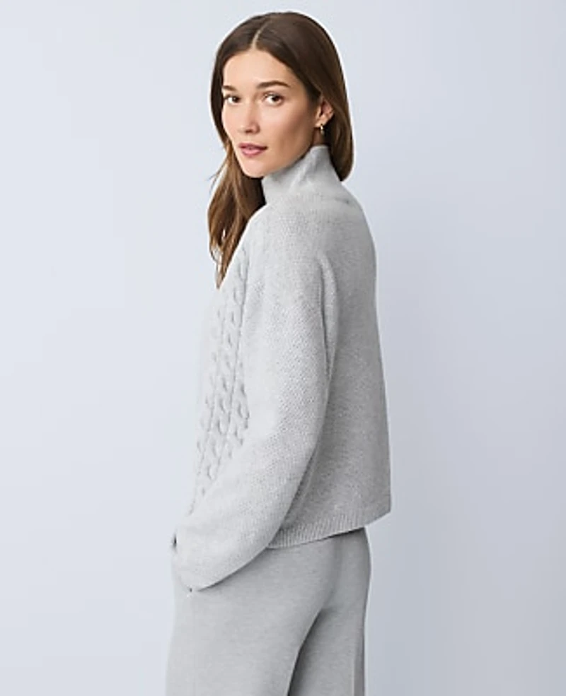 Ann Taylor Weekend Mixed Cable Sweater Women's