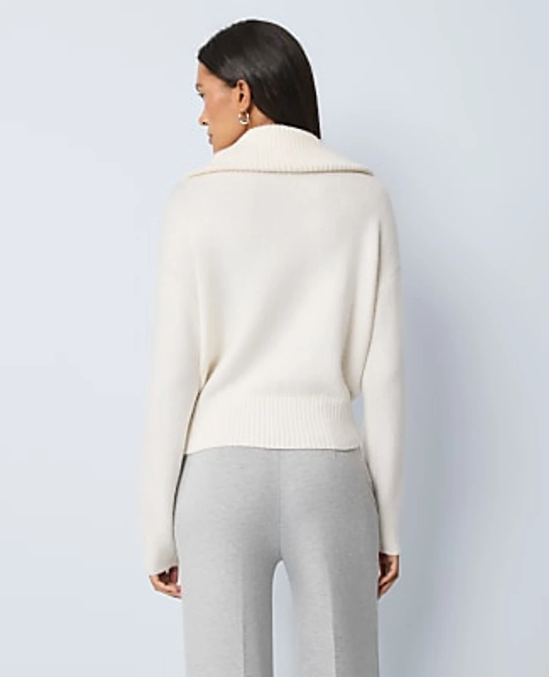 Ann Taylor Weekend Half-Zip Sweater Women's