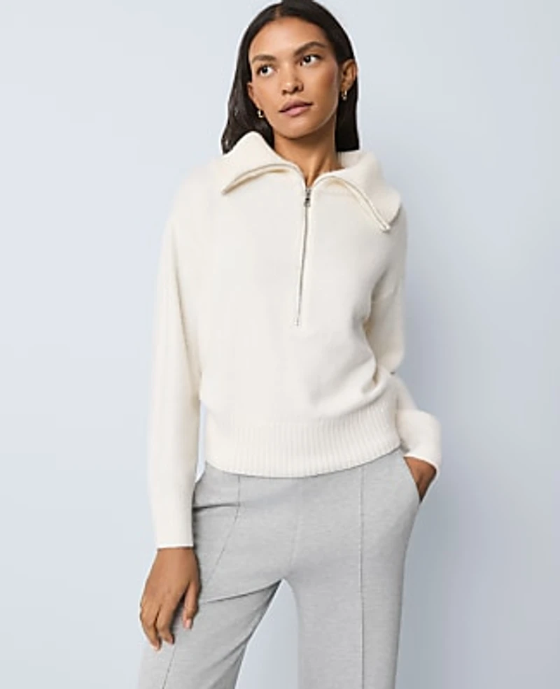 Ann Taylor Weekend Half-Zip Sweater Women's