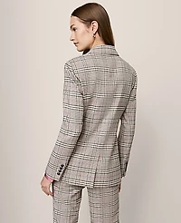 Ann Taylor The Petite Crosby Blazer Plaid Pale Sandalwood Women's