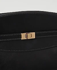 Ann Taylor Large Belted Clutch Handbag Black Women's