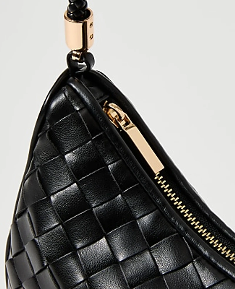Ann Taylor Weekend Woven Shoulder Bag Black Women's