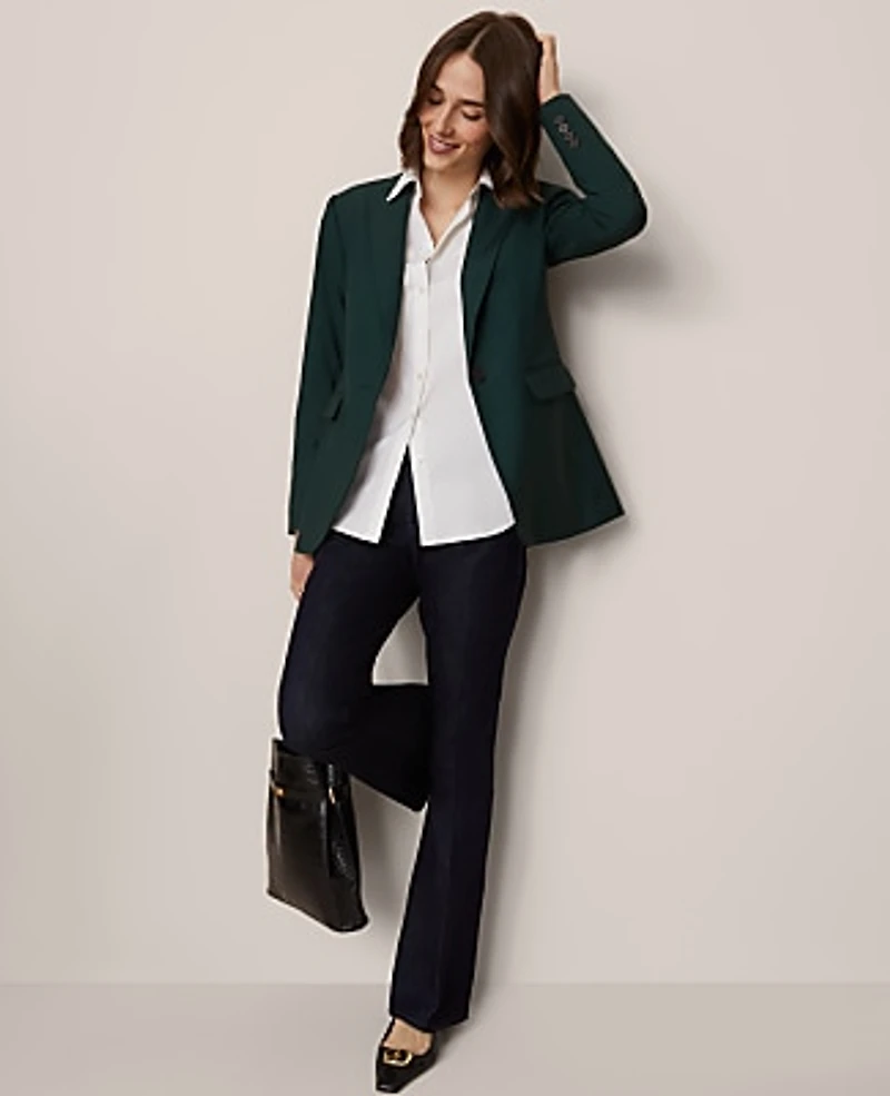 Ann Taylor The Petite Fitted Long Blazer Size 16 Pine Grove Women's