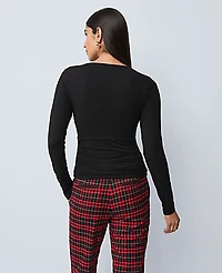 Ann Taylor Gathered V-Neck Top Women's