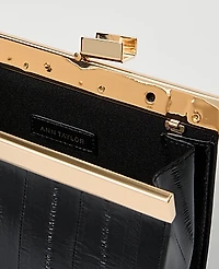 Ann Taylor Embossed Clutch Handbag Black Women's