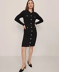 Ann Taylor Petite Belted Cable Sweater Dress Women's