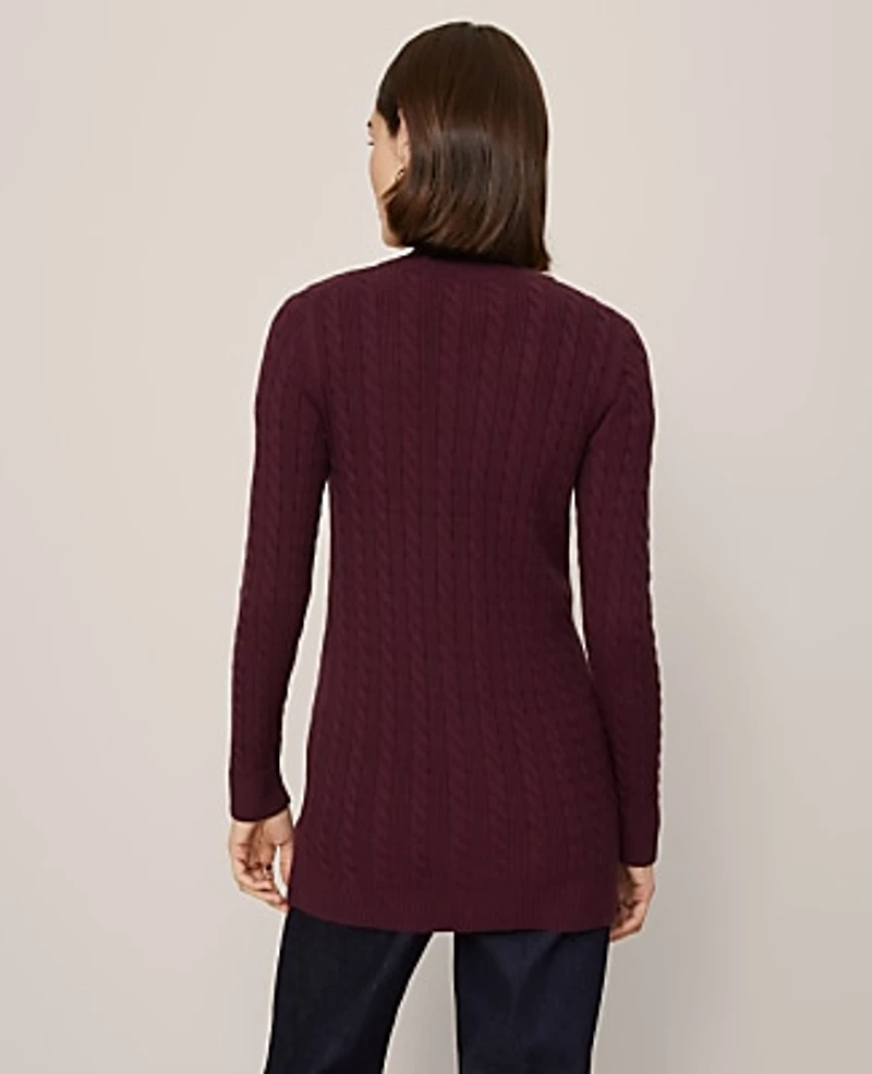 Ann Taylor Petite Long Cable Cardigan Women's
