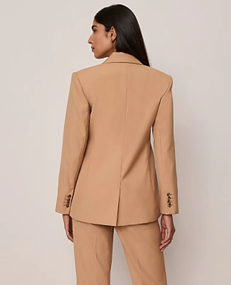 Ann Taylor The Fitted Long Blazer Size 0 Sesame Women's