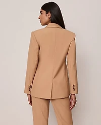 Ann Taylor The Fitted Long Blazer Size 0 Sesame Women's
