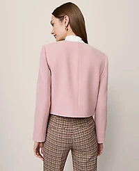 Ann Taylor Petite Crew Neck Jacket Size 00 Pale Mauve Women's